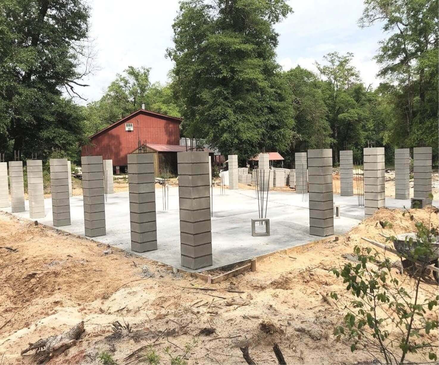 Raised foundation construction site in Florida 