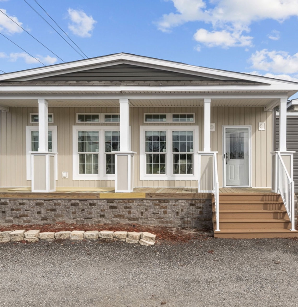 Front porch view of a manufactured home in Florida